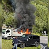 Un véhicule prend feu sur la route du Col de la Forclaz